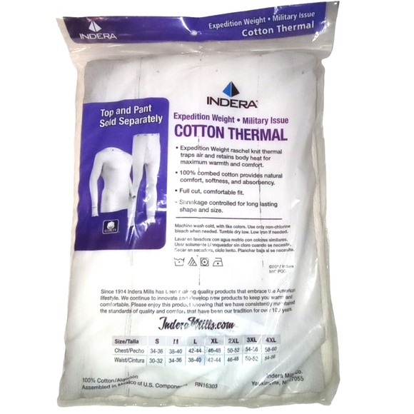 Extreme Winter Thermal Cotton Military Expedition Men's Indera Mills Drawer - Picture 5 of 6